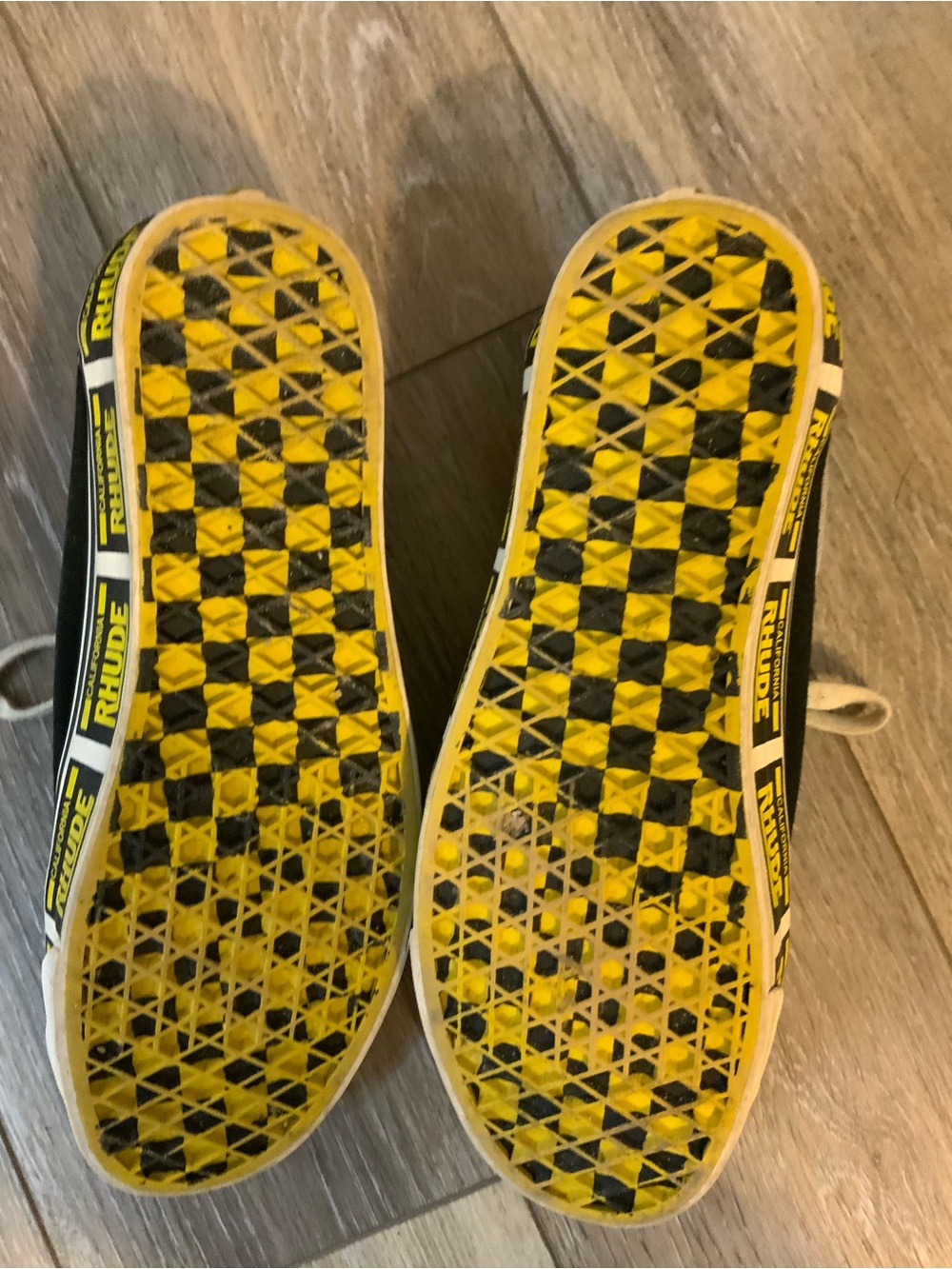 Vans Rhude Black, White & Yellow Old School sneakers. Size 8.5 - Picture 4 of 7